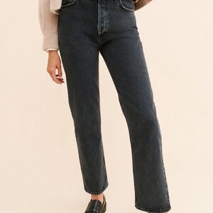 Agolde Black Straight Leg Jeans